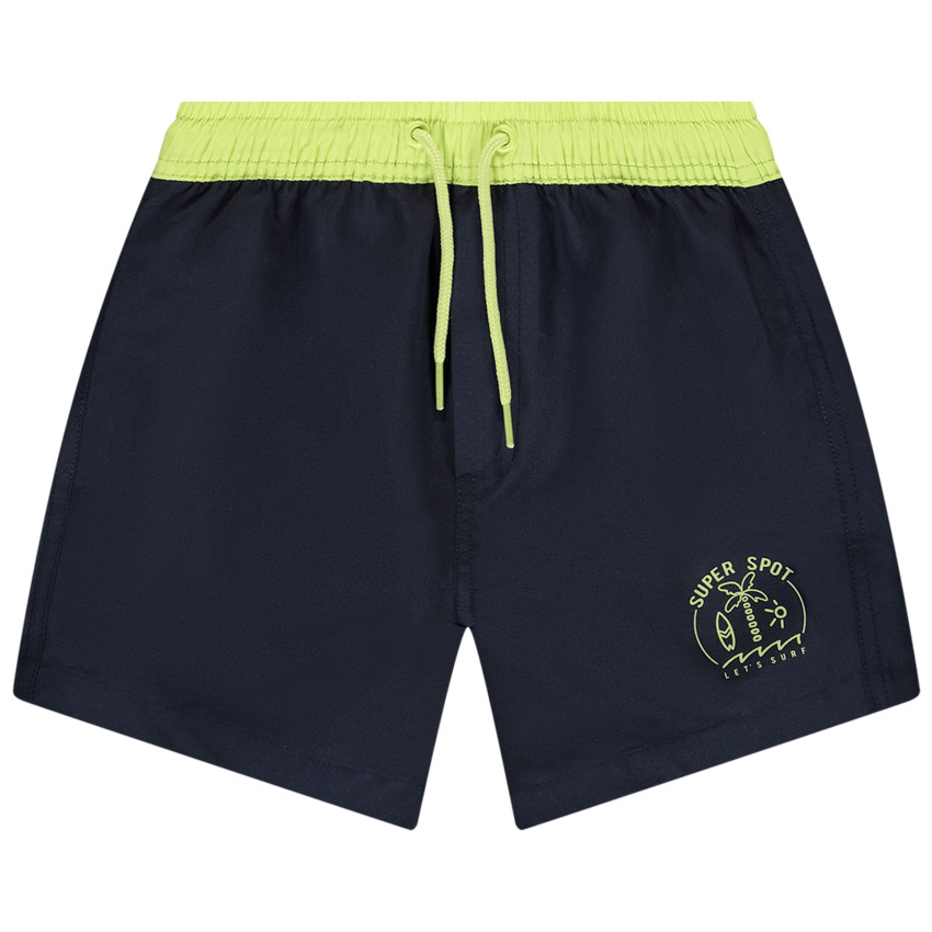 Bañador de microfibra bicolor y estampado para niño 