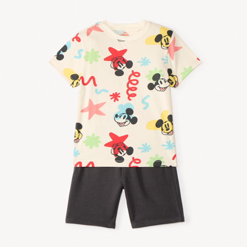 Conjunto de 2 piezas: camiseta de manga corta + shorts de Mickey Disney para niño. 