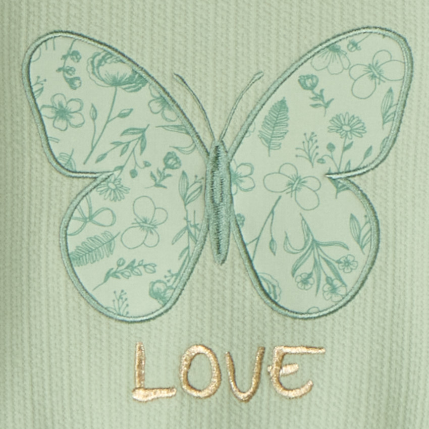 Conjunto de chándal con bordado de mariposa para niña bebé 