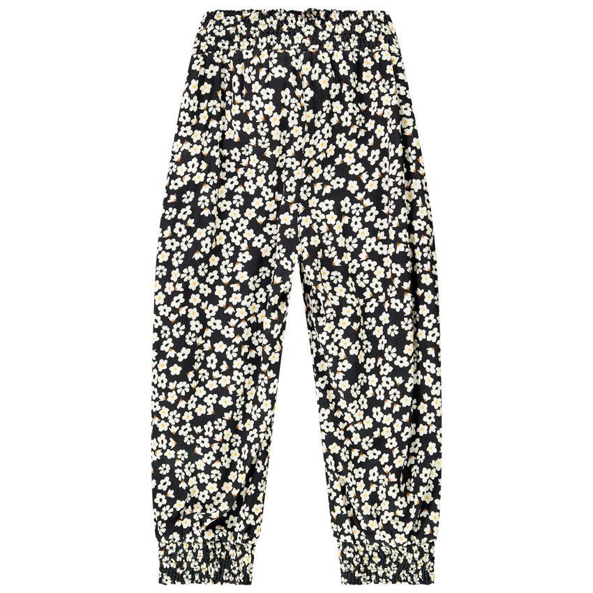 Pantalón palazzo fluido con estampado floral para niña 