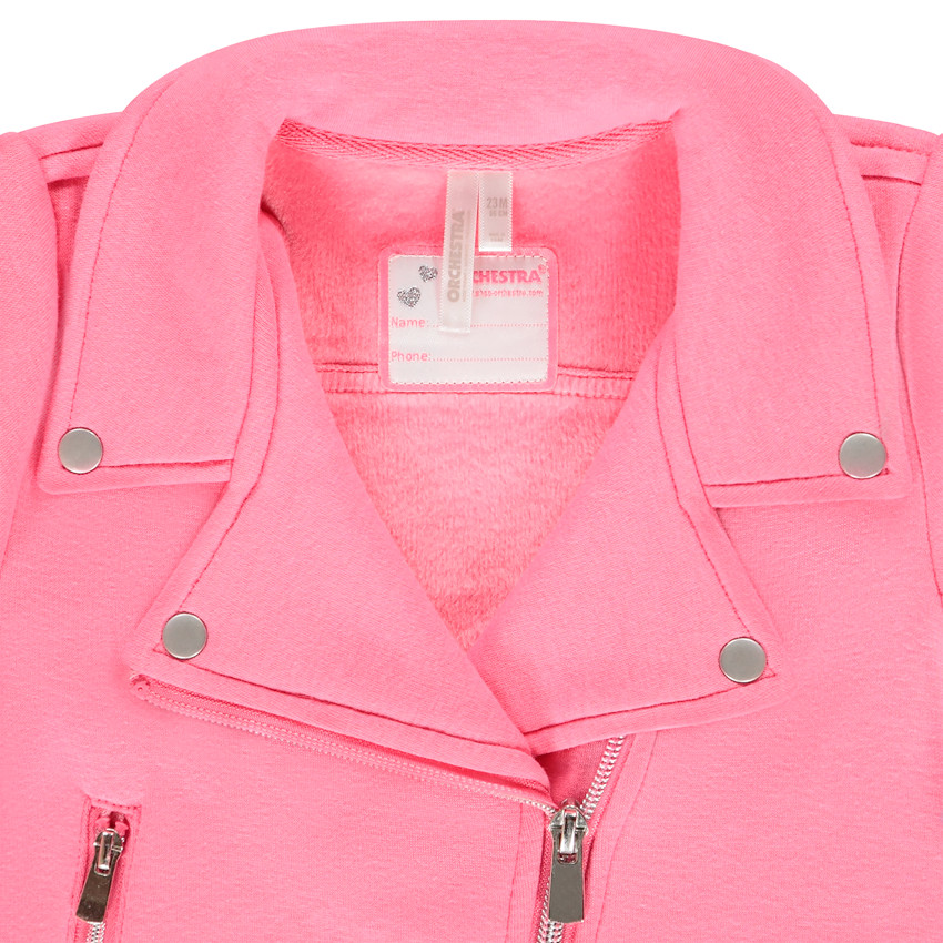 Chaqueta felpa estilo biker - rosa 