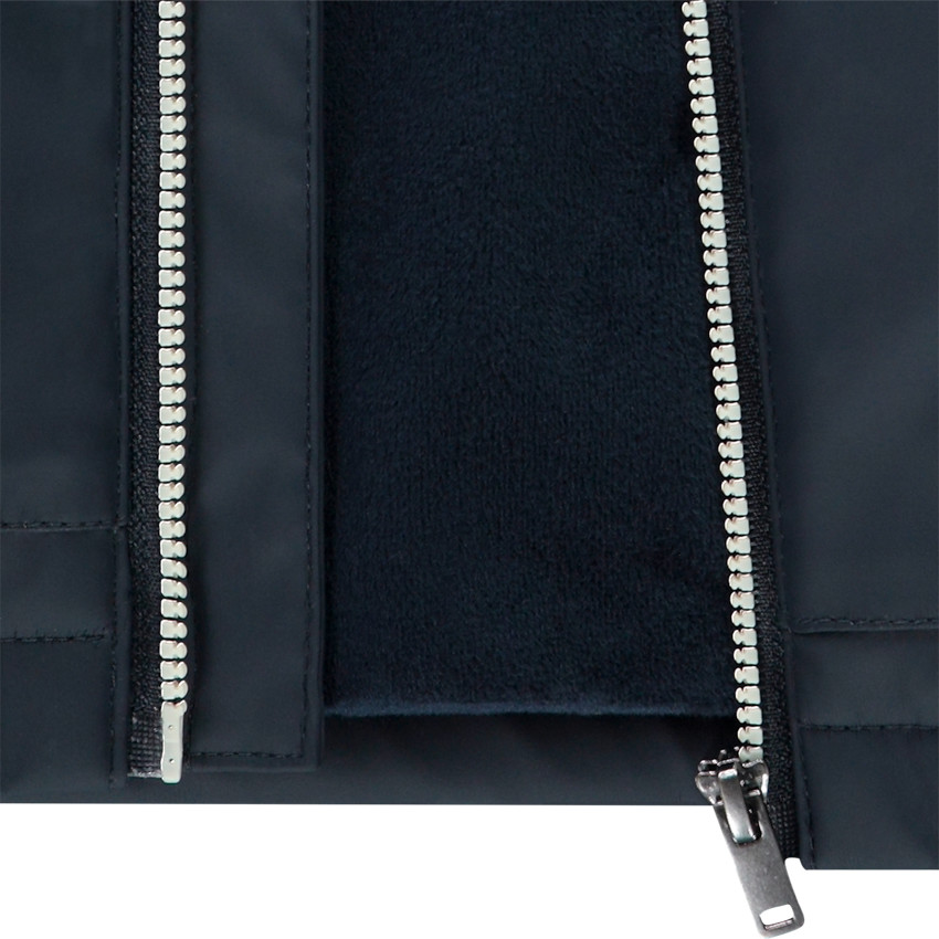 Parka de goma y terciopelo con capucha para bebé niño 