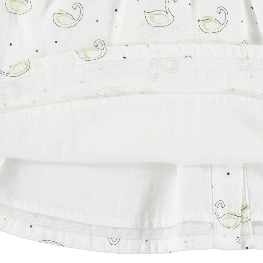 Conjunto con Vestido estampado cisnes y bloomer con nudo dorado  Additional Conjunto con Vestido estampado cisnes y bloomer con nudo dorado