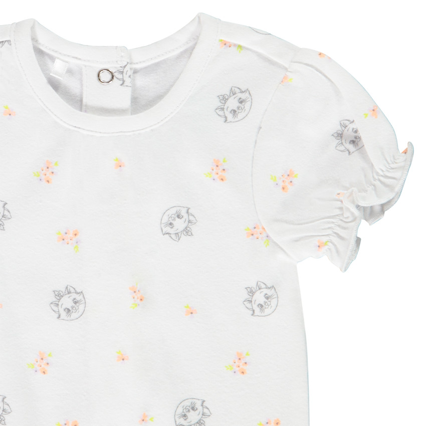 Conjunto 3 piezas body de jersey + corsario + babero Marie Disney para bebé niña 