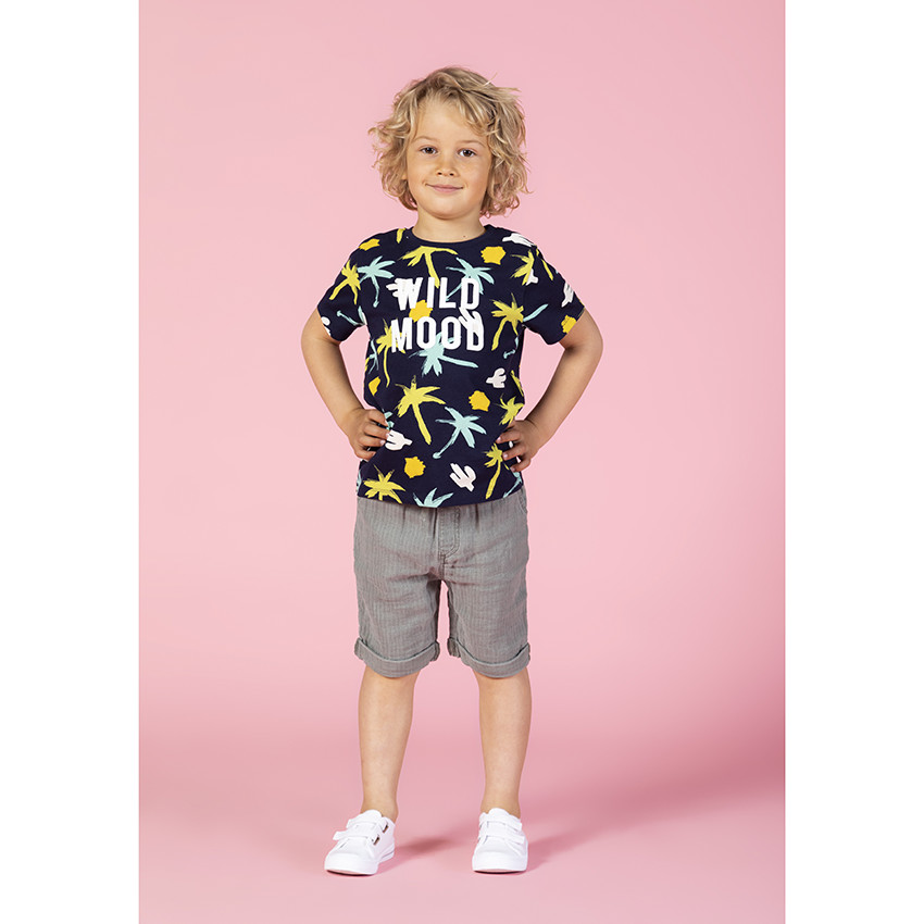 Camiseta manga corta algodón orgánico estampado all-over  