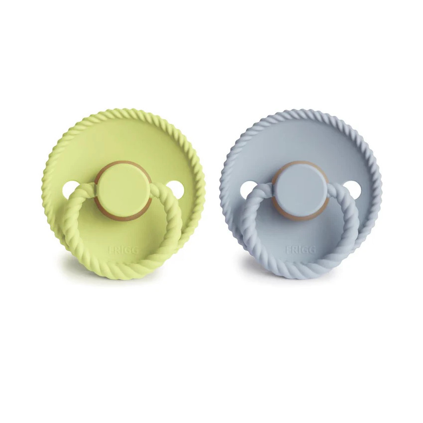 Lote de 2 chupetes de silicona 6-18M Rope Green Tea/Powder Blue 