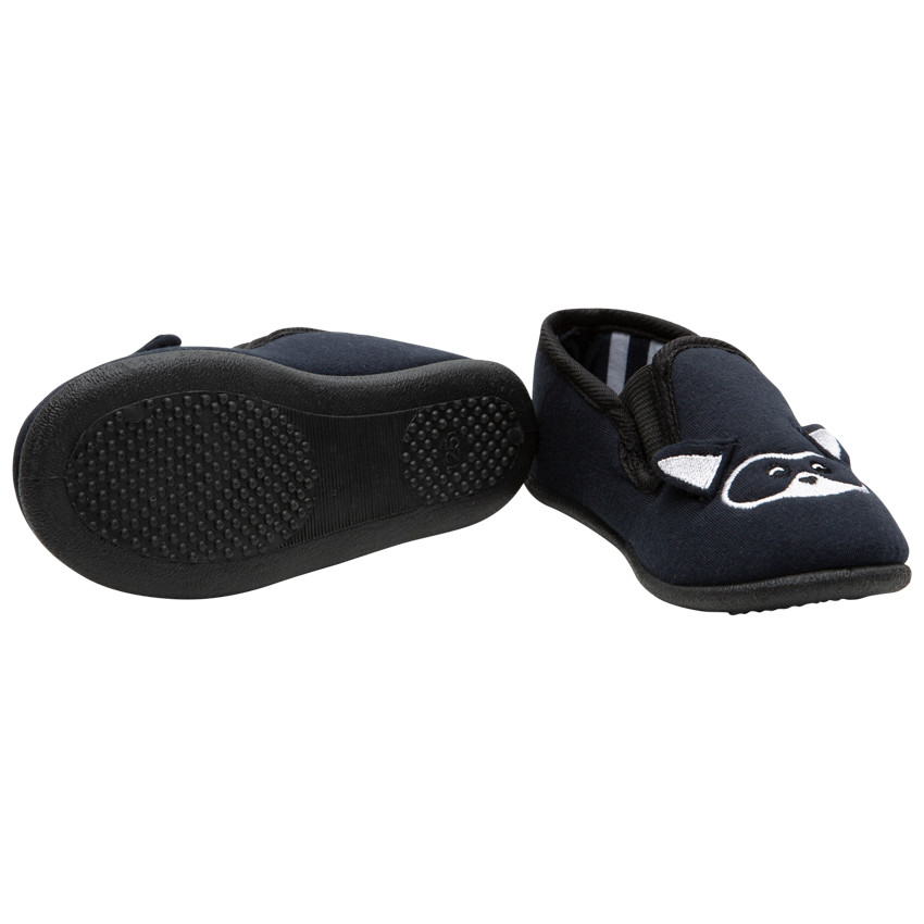Pantuflas bajas con bordado de mapache 