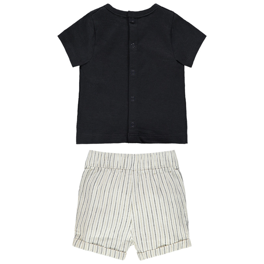 Conjunto con camiseta con estampado de animales y pantalón corto de rayas  Additional Conjunto con camiseta con estampado de animales y pantalón corto de rayas