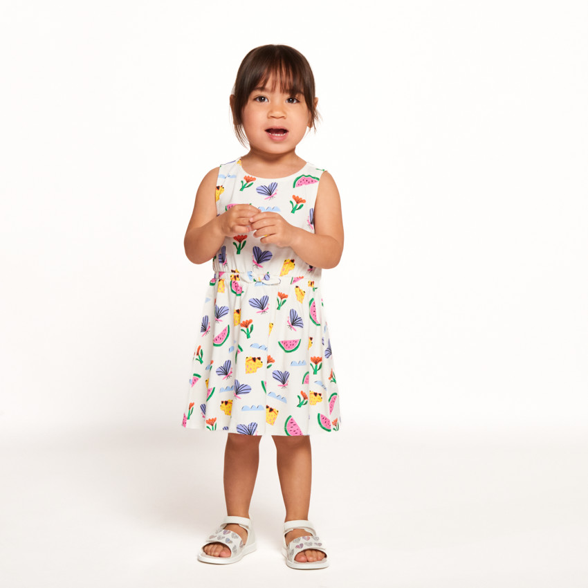 Vestido sin mangas con estampado fantasía para bebé niña 
