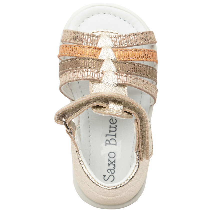 Sandalias brillantes con tiras a contraste 