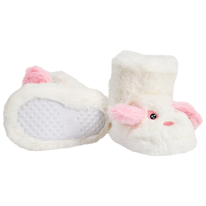 Botines de peluche con diseño de perro para bebé niña 