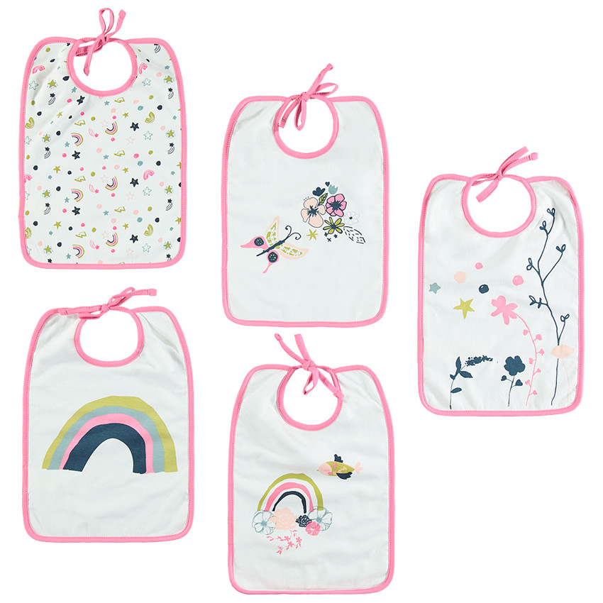 Lote de 5 baberos en jersey con print estampado Main Lote de 5 baberos en jersey con print estampado