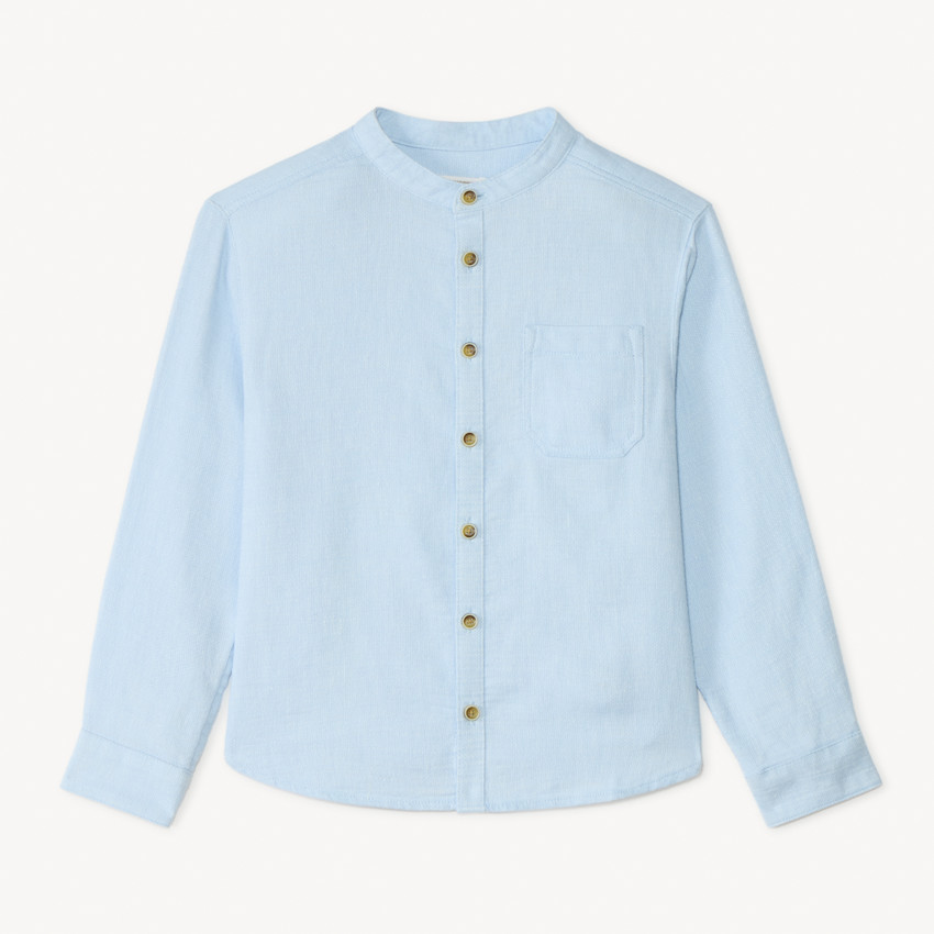 Camisa de manga larga con cuello mao para niño 