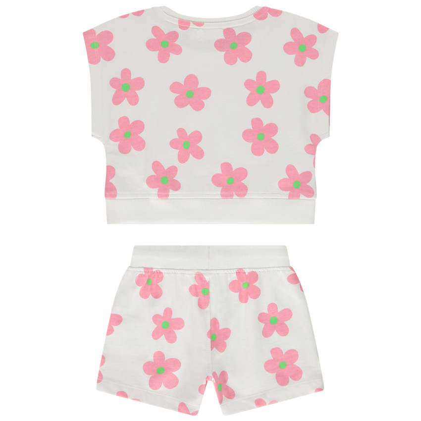 Conjunto 2 piezas de felpa estampado flores para niña 