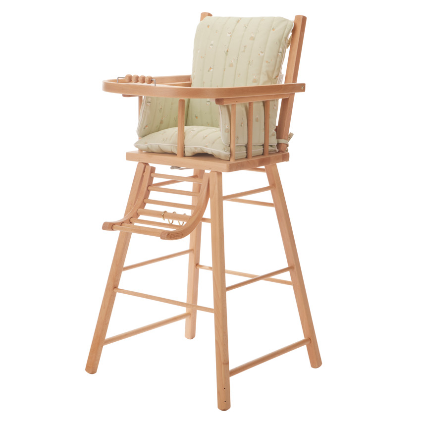 Coussin de chaise haute imperméable Promenade Bucolique vert 