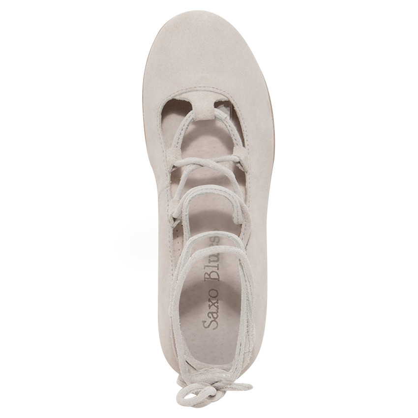 Manoletinas de cuero de antelina con lazada 