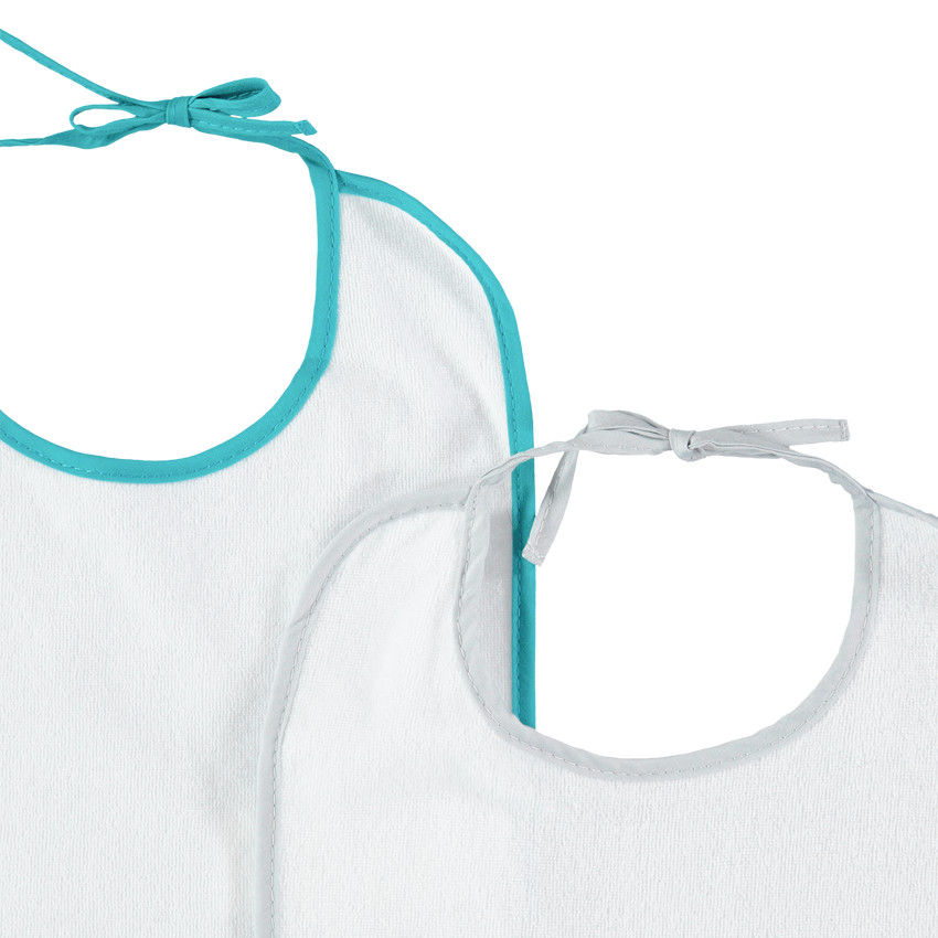 Pack de 5 baberos de rizo con acabado de sesgo en contraste  Additional Pack de 5 baberos de rizo con acabado de sesgo en contraste