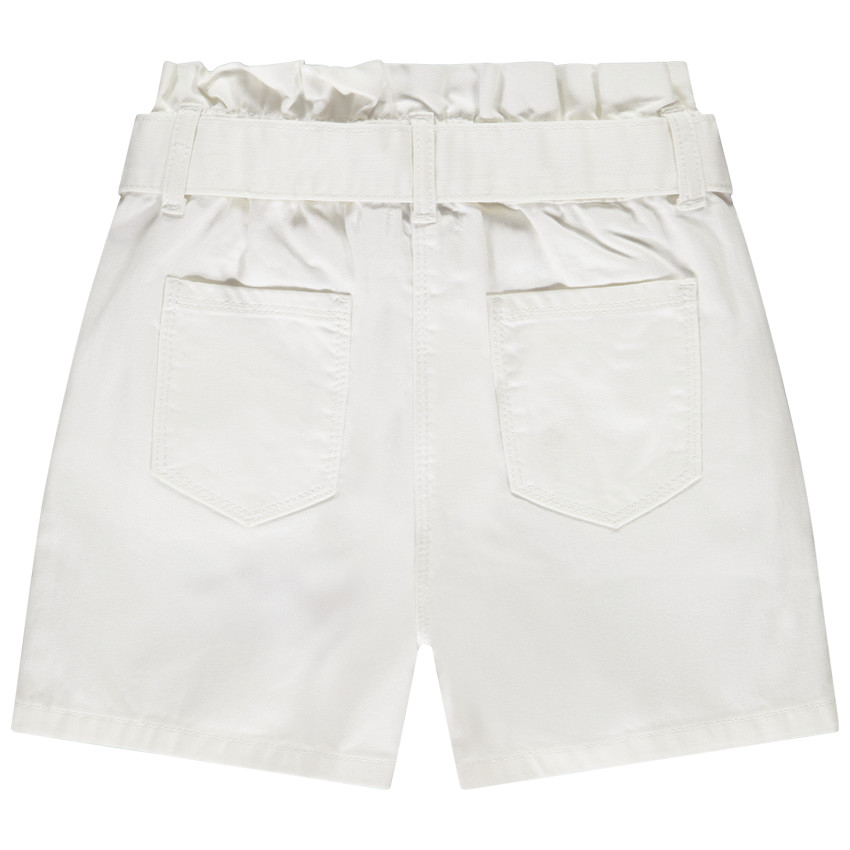 Short paperbag de twill con cinturón para anudar para niña 