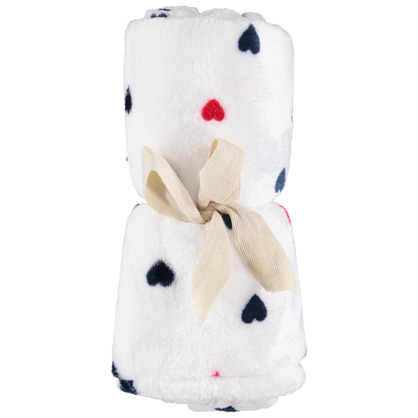 Cobertor de sherpa con estampado de corazones 