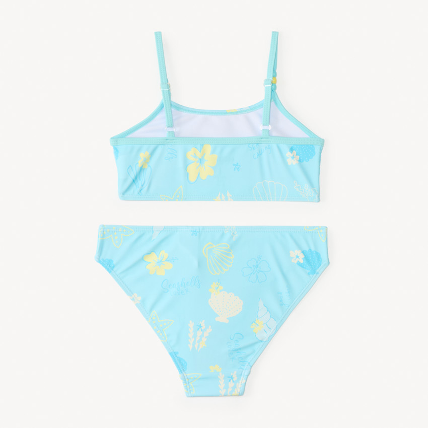Bañador de 2 piezas con estampado de conchas para niña bebé. 