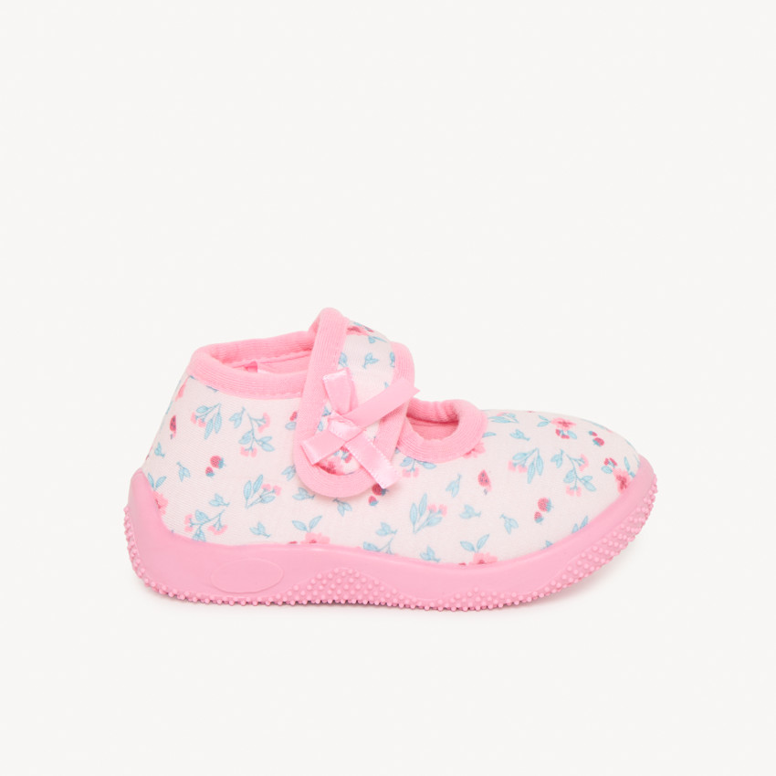 Zapatillas de bebé impresas con flores para niña 