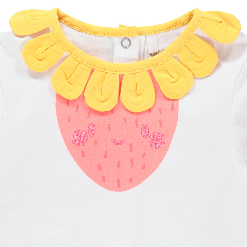 Dors-bien en jersey à col fantaisie et motif fraise  Additional Dors-bien en jersey à col fantaisie et motif fraise