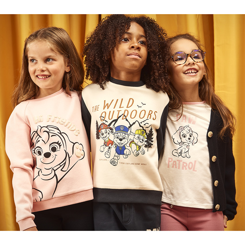 Camiseta de manga larga de jersey estampada Patrulla Canina para niña 