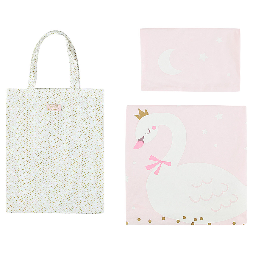 Juego de funda nórdica + funda de almohada con motivo de cisne + saco   Additional Juego de funda nórdica + funda de almohada con motivo de cisne + saco