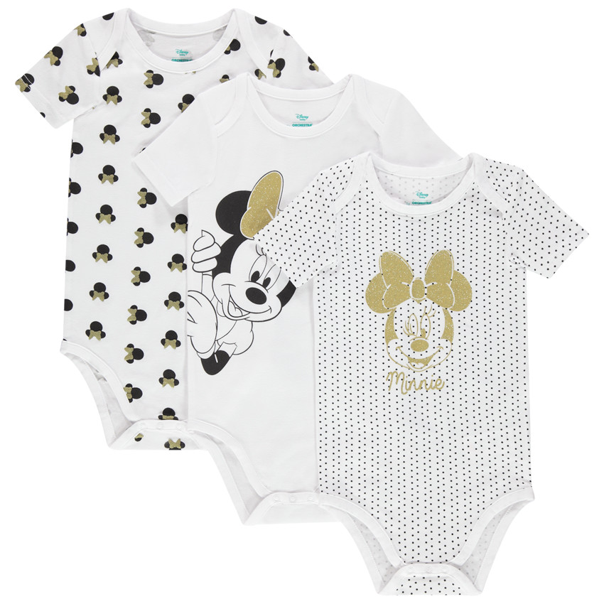 lote de 3 bodies mangas cortas print Minnie Disney 