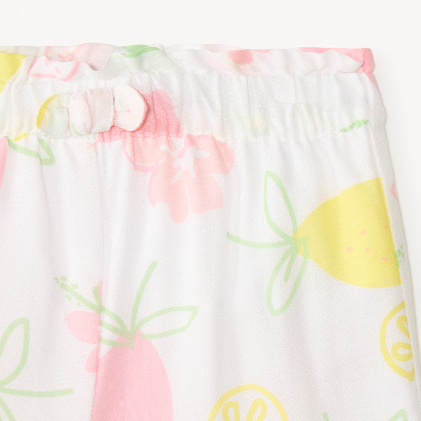 Conjunto de 2 piezas camiseta + short con estampado de frutas para niña bebé 