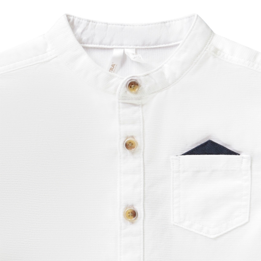 Camisa manga larga cuello mao con pañuelo para bebé niño 