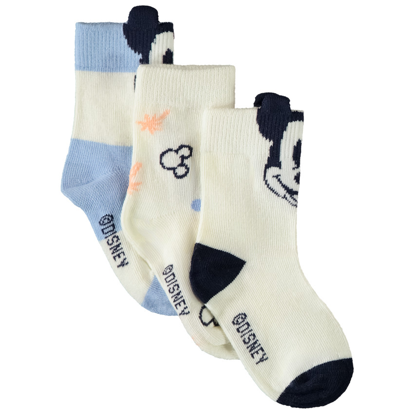 Lote de 3 pares de calcetines Mickey Disney con relieve para bebé niño 