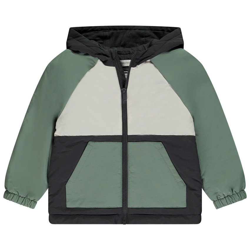 Chaqueta cortaviento efecto color block de jersey niño 