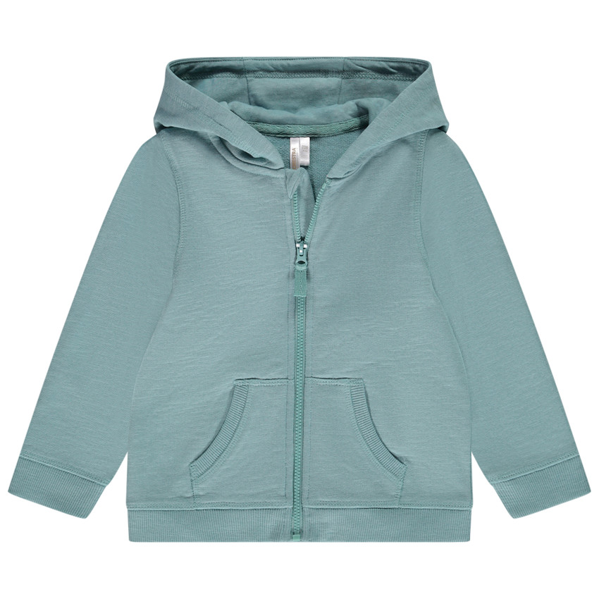 Chaleco con capucha de felpa lisa para bebé niño 