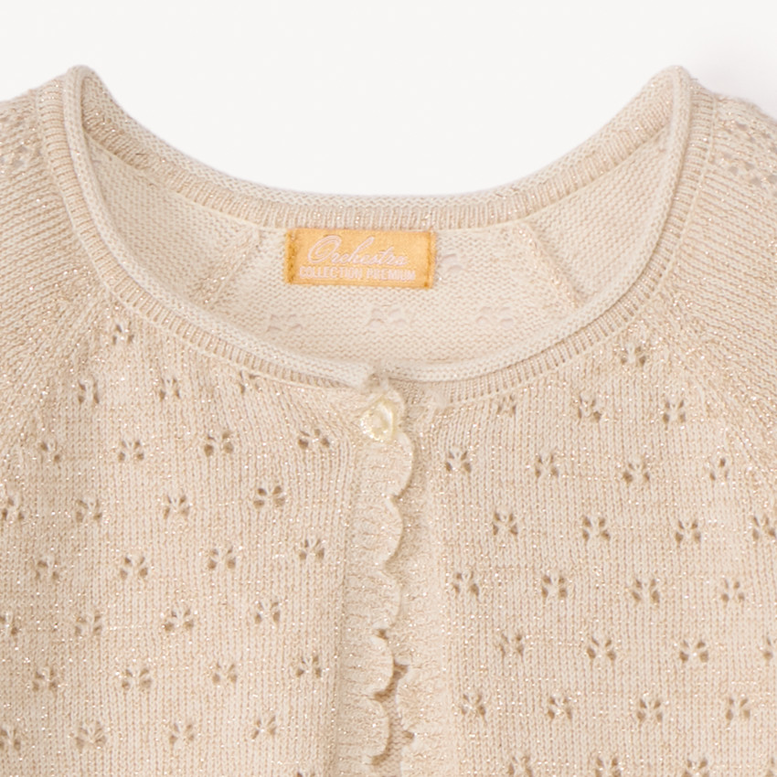 Bolero de punto calado para niña 