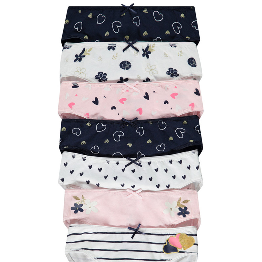 Lot de 7 culottes en jersey imprimé fantaisie pour fille 