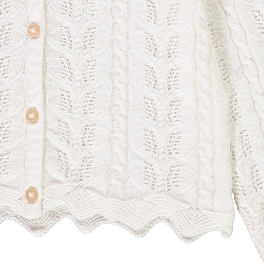 Chaqueta de punto calado con trenzas para niña 