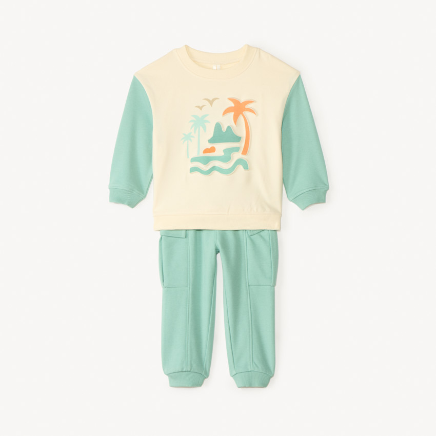 Conjunto de chándal efecto color block para bebé niño 
