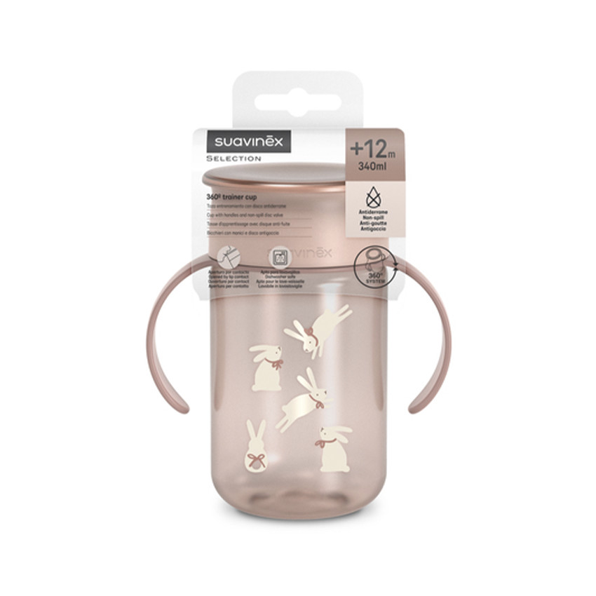 Vaso de aprendizaje 360º 340ml Wonderland Rosa +12M 