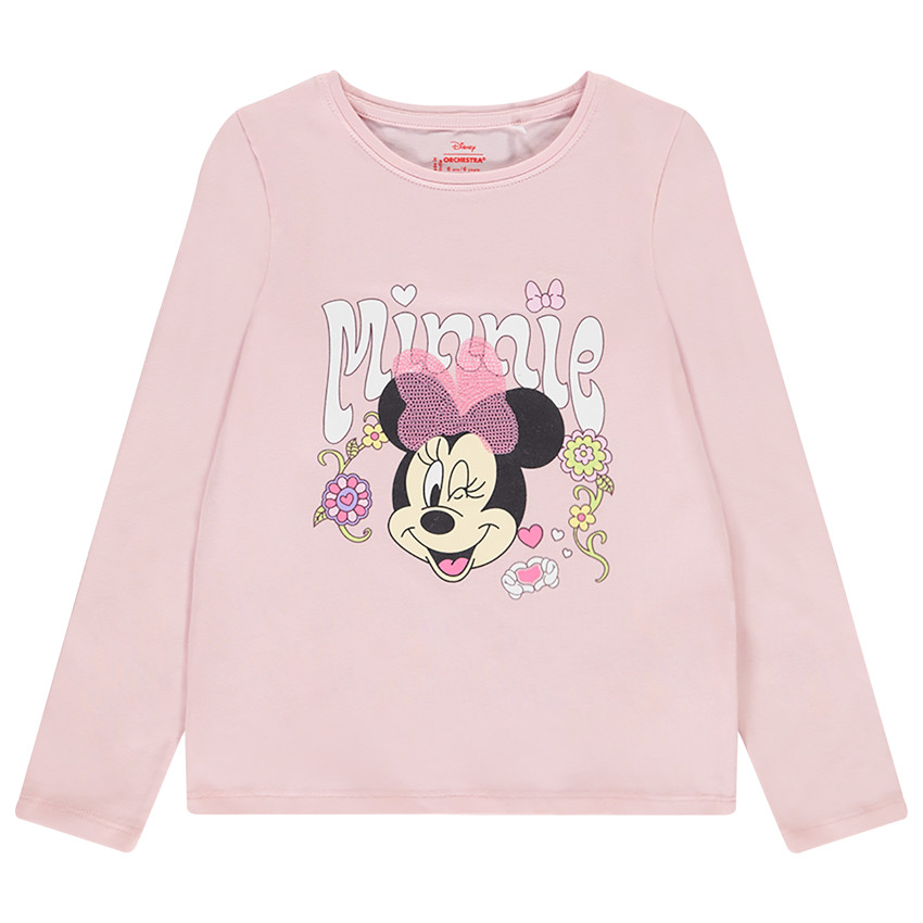 Camiseta de manga larga Minnie Disney con lentejuelas para niña 