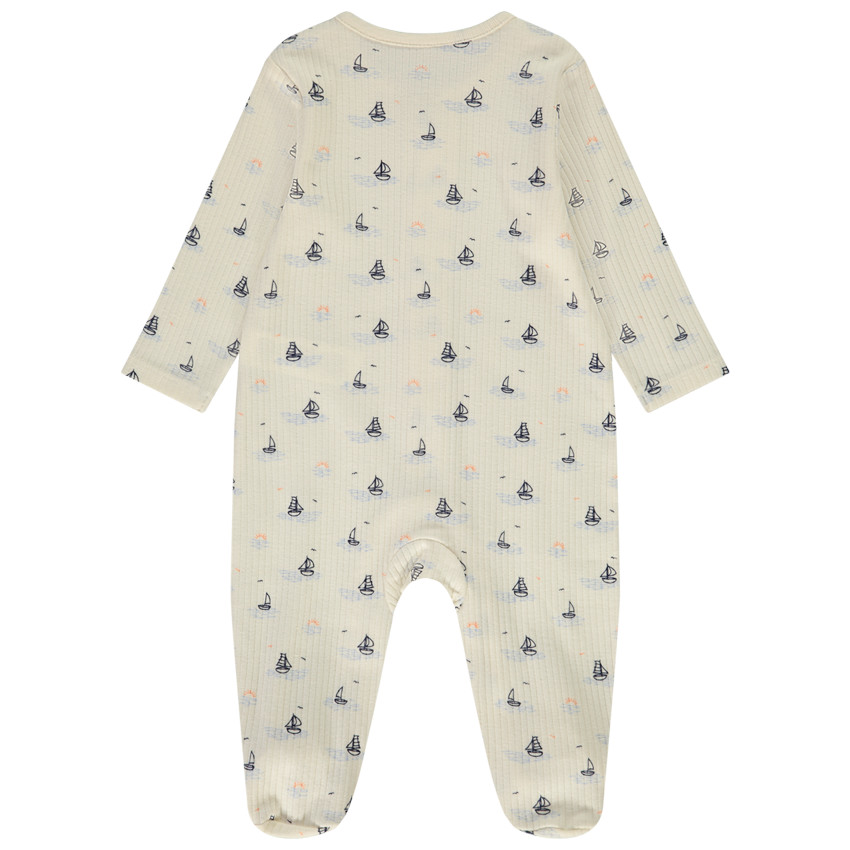 Pelele acanalado estampado veleros para bebé niño 