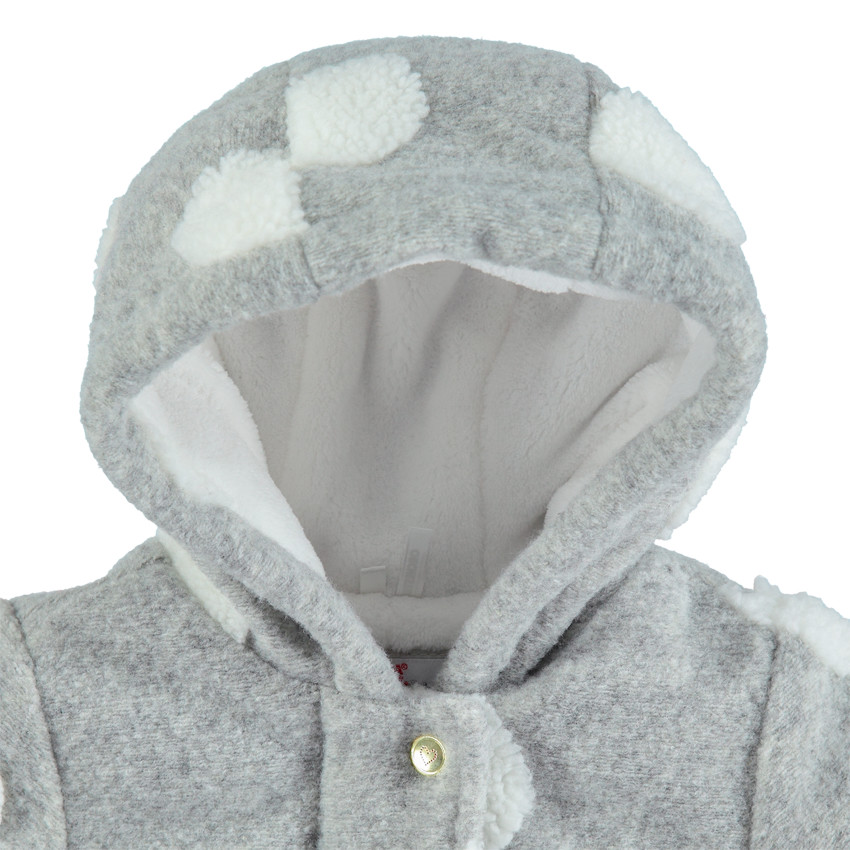 Parka con capucha y lunares de borreguillo 