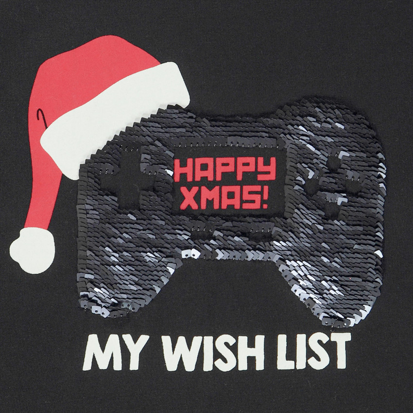 Camiseta de manga larga de Papá Noel con lentejuelas mágicas 