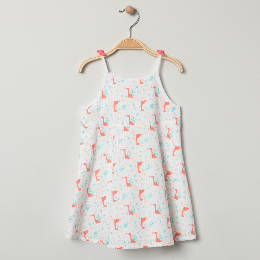 Vestido de tirantes finos con estampado de dinosaurios "all-over" 