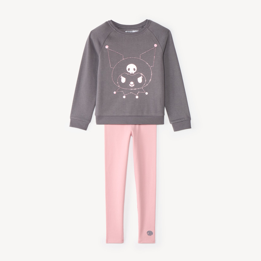 Conjunto de chándal niña con estampado de Kuromi. 