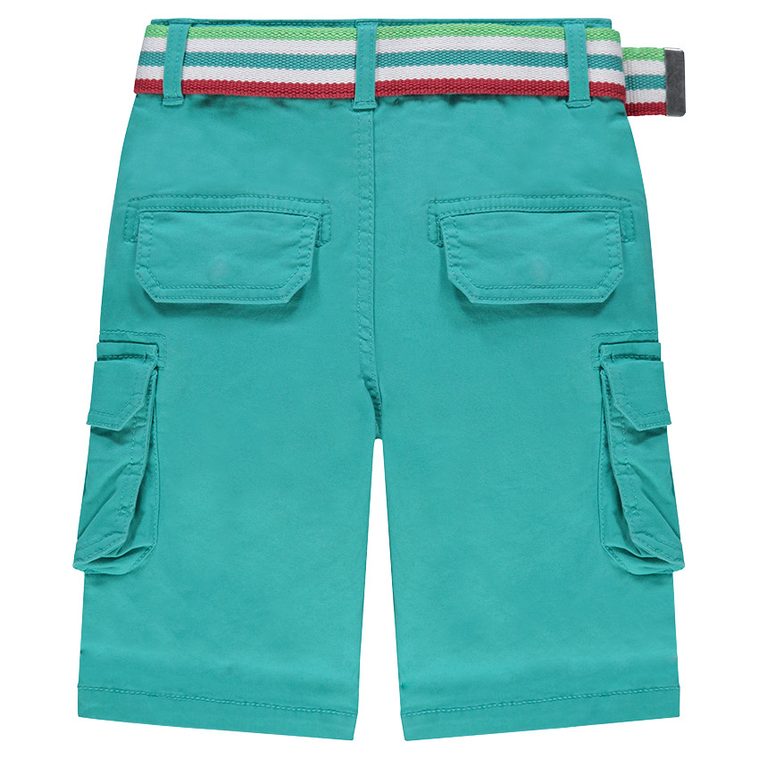 Bermudas cargo con bolsillos y cunturón desmontable a rayas 