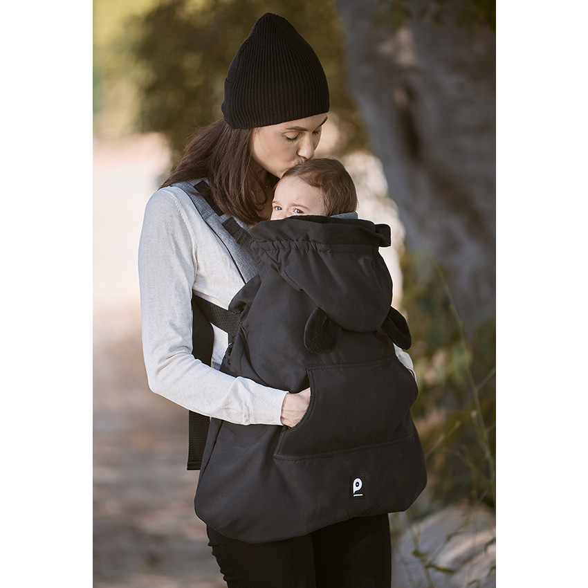 Protección cálida universal para portabebés Ourson negro 