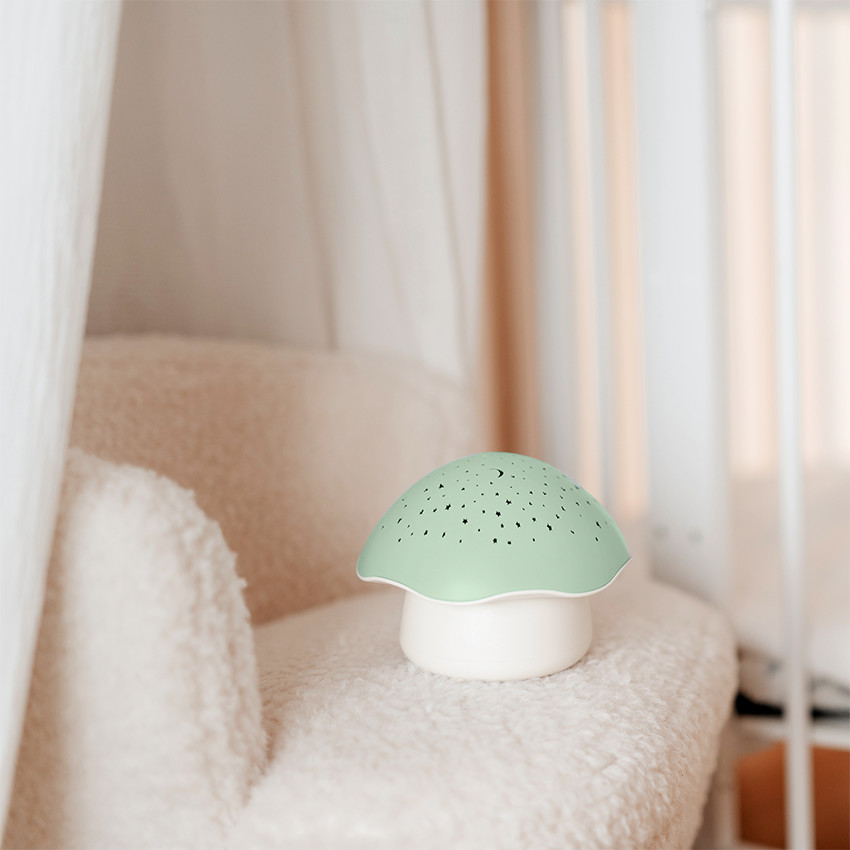 Veilleuse projecteur d'étoiles et musical Vert Champignon Vert 