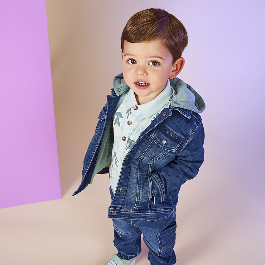 Polo manga corta estampado follaje para bebé niño 