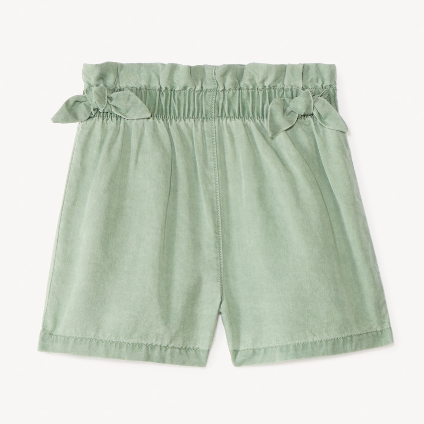 Pantalones cortos de tencel con nudos decorativos para niña 